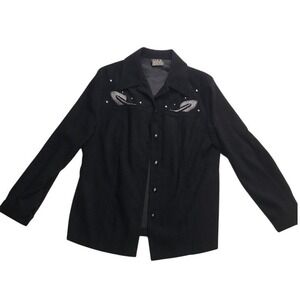 Click Soft Advance by Camper Black Embroidered Western Jacket Size 8 Canada